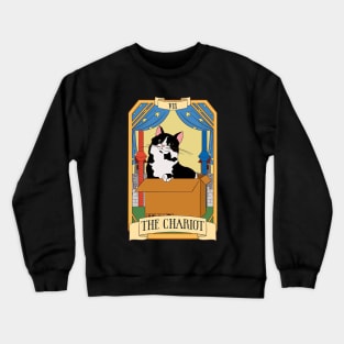 the chariot Funny Cat tarot card Crewneck Sweatshirt